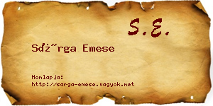 Sárga Emese névjegykártya